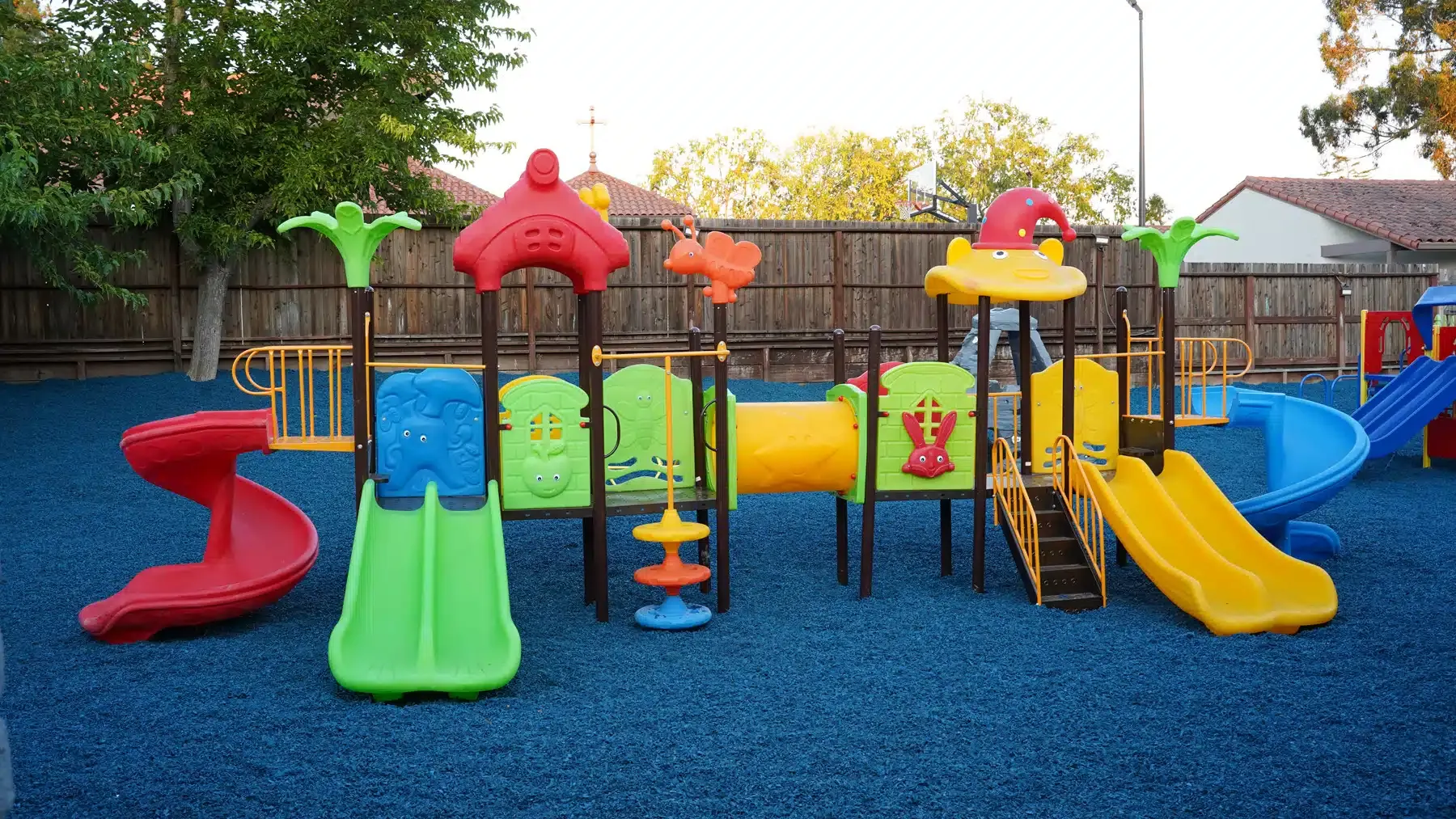 Children playing outdoors at Creative Learners daycare and preschool in Pleasanton